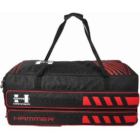 Hammer Black Edition Trolley Wheelie Cricket Kit Bag | 206L Extra-Large Capacity | Dual Bat Compartments | Luggage-Grade Wheels | Adult Cricket Gear Bag in Kuwait