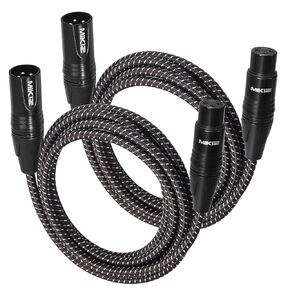 كابلات XLR للميكروفون بطول 25 قدمًا 6 حزم - كابل ميكروفون XLR متوازن ممتاز ومضفر ذو 3 دبابيس ذكر إلى أنثى مزدوج الحماية in Kuwait