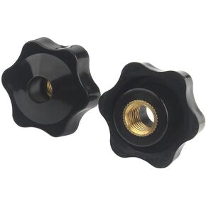 RWRAPS 5/10/15 قطعة M4 M5 M6 M8 M10 M12 مقبض المشبك مقبض صواميل البرقوق ضبط اليد نجمة سوداء دليل الإبهام لقط من خلال المكسرات الأجهزة الجوز (من خلال الفتحة، M5 (الرأس 25 مم) 15 قطعة) in Kuwait