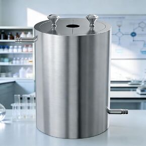 1.5l Laboratory Disperser Barrel, Stainless Steel Disperser Mixing Drum with Includes Lid, Inner Diameter 100mm, Outer Diameter 125mm, Thickness 12.5mm, for Laboratory Stirrer in Kuwait