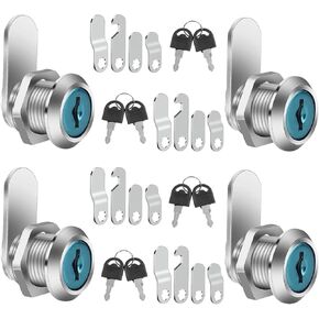 مجموعة قفل كامة 16/20/25/30 مم، خزانة باب، صندوق بريد، درج، خزانة خزانة، إلخ، تأتي مع مفتاحين و4 لوحات مختلفة، قطعة واحدة (30 مم) in Kuwait