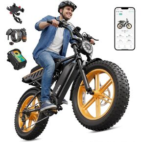 دراجة كهربائية للبالغين، محرك ذروة بقوة 1500 واط، سرعة قصوى تبلغ 30 ميلاً في الساعة، نطاق 60/110 ميل، بطارية 48 فولت 15 أمبير قابلة للإزالة، إطار سميك 20 × 4.0 بوصة، دراجة كهربائية مع نظام تعليق، UL 2849 in Kuwait