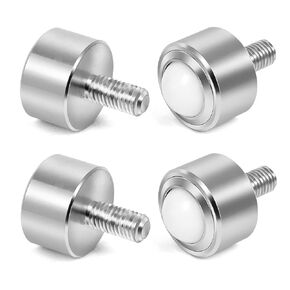 Ball Caster Roller Transfer Bearing - Ball Transfer Unit Appliance Caster Transmission 1 Inch M12,Stud Mounted,Thread Stem,Nylon & Carbon Steel,550 Lbs Total Load Capacity,Set of 4 in Kuwait