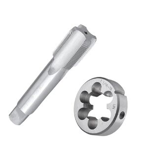 1-1/16-16 1-1/16-18 1-1/16-20 مجموعة الصنبور والقالب لليد اليمنى، صنابير الخيوط HSS والقوالب الدائرية (1-1I16-16 UN) in Kuwait