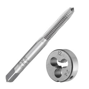 12-24 12-28 12-32 12-36 مجموعة الصنبور والقالب لليد اليمنى، صنابير الخيوط HSS والقوالب الدائرية (12-32 UNEF) in Kuwait