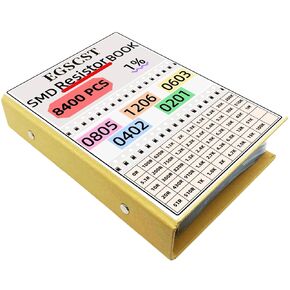 8400PCS 0805+1206+0603+0402+0201 SMD Resistor Kit from 0Ω to 1MΩ 1%, Electronics Component Assortment Sample Book for DIY Project, Electronics Prototyping and Repair in Kuwait