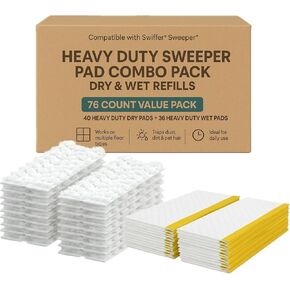 76 قطعة قابلة لإعادة التعبئة متوافقة مع مكنسة سويفر، 40 قطعة قماش جافة و36 وسادة مبللة، وسادات ممسحة قابلة لإعادة التعبئة لتنظيف الأرضيات in Kuwait