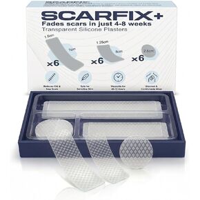 Silicone Scar Patches | Medical-Grade & Hypoallergenic Scar Care for Surgery, C Section Recovery, Keloids, Burns & Stretch Marks | 18 Pre-Cut Flexible Acne Scar Strips in Kuwait