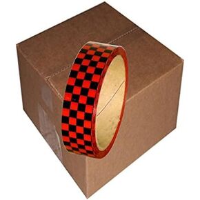 Laminated Checkerboard Outdoor Vinyl Tape 1 inch x 18 Yards (Red/Black (Pack of 24)) in Saudi Arabia