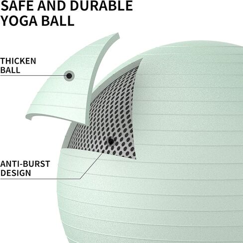 FITMIND_ Extra Thick Exercise Ball Yoga Ball 22in/26in/30in for Workout Pregnancy Stability,Anti-Burst and Slip Resistant Swiss Ball with Pump for Yoga, Pilates, Fitness,Birthing,Physical Therapy in Saudi Arabia