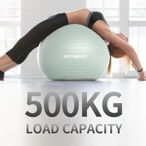 FITMIND_ Extra Thick Exercise Ball Yoga Ball 22in/26in/30in for Workout Pregnancy Stability,Anti-Burst and Slip Resistant Swiss Ball with Pump for Yoga, Pilates, Fitness,Birthing,Physical Therapy in Saudi Arabia