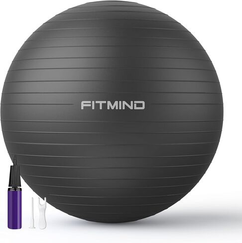FITMIND_ Extra Thick Exercise Ball Yoga Ball 22in/26in/30in for Workout Pregnancy Stability,Anti-Burst and Slip Resistant Swiss Ball with Pump for Yoga, Pilates, Fitness,Birthing,Physical Therapy in Saudi Arabia