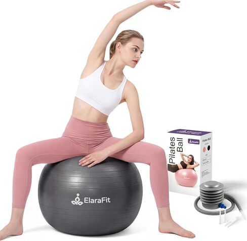 Anti Burst Large Exercise Ball for Yoga Non Slip Pilates Ball with Pump 550 lbs Capacity for Pregnancy, Fitness Size L 23 to 26 inches, About 58 to 65cm in Saudi Arabia