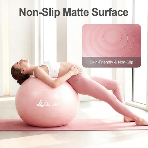 Anti Burst Large Exercise Ball for Yoga Non Slip Pilates Ball with Pump 550 lbs Capacity for Pregnancy, Fitness Size L 23 to 26 inches, About 58 to 65cm in Saudi Arabia