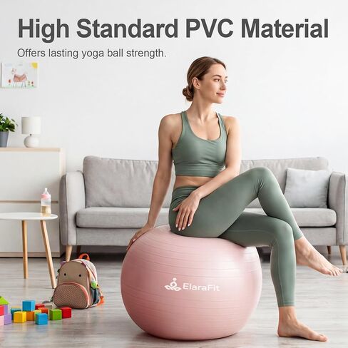 Anti Burst Large Exercise Ball for Yoga Non Slip Pilates Ball with Pump 550 lbs Capacity for Pregnancy, Fitness Size L 23 to 26 inches, About 58 to 65cm in Saudi Arabia