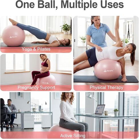 Anti Burst Large Exercise Ball for Yoga Non Slip Pilates Ball with Pump 550 lbs Capacity for Pregnancy, Fitness Size L 23 to 26 inches, About 58 to 65cm in Saudi Arabia