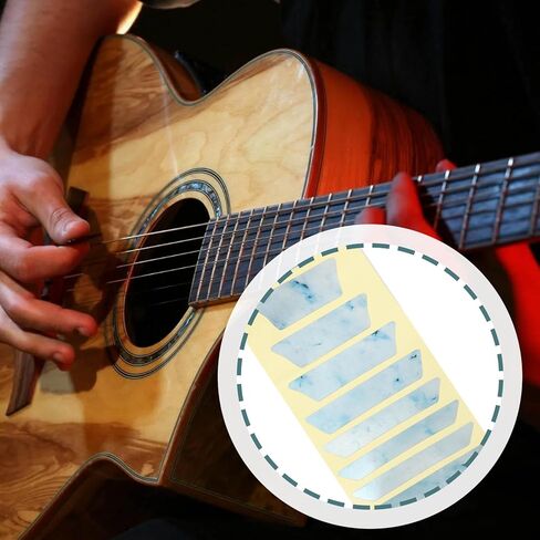 eMagTech 22pcs Guitar Fret Marker Inlay Stickers White Trapezoid for Guitar Fingerboard Decoration and Positioning in Kuwait