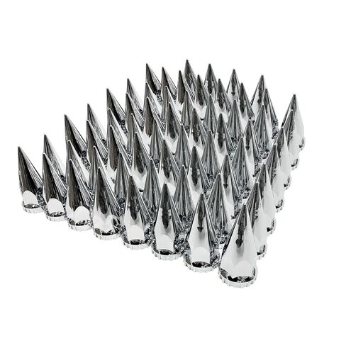 20 Pack Spike Lug Nut Covers, 33mm by 4-3/4" Thread On Chrome Spike Nut Cover Caps ABS Plastic Anti-Rust Screw-on Lug Nut Covers for Semi Trucks in Saudi Arabia