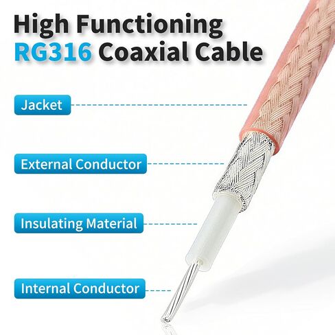 SMA أنثى الحاجز إلى PL-259 كابل الذكور، 6ft RG316 كابل محوري 50ohm PL-259 إلى SMA Fe محول الحاجز للهوائيات، راديو الهواة in Kuwait