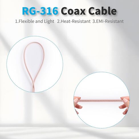 SMA أنثى الحاجز إلى PL-259 كابل الذكور، 6ft RG316 كابل محوري 50ohm PL-259 إلى SMA Fe محول الحاجز للهوائيات، راديو الهواة in Kuwait