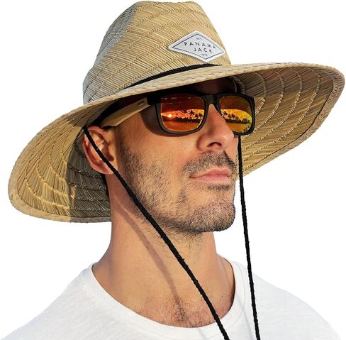Panama Jack Mens & Womens Lifeguard Straw Hats - Handwoven, Big Brims, UPF 50+ Sun Protection in Saudi Arabia