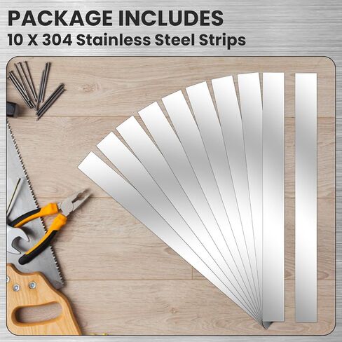 10 Pcs Metal Shims Stock Metal Sheet Stainless Steel Strips Gap Filler Trim Strip Mirror Silver 0.02'' Thickness 12'' Length for DIY(Self-Adhesive,2'' Width) in Saudi Arabia
