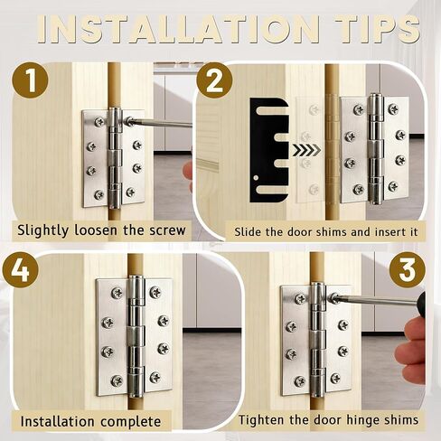 Jivelum 4 Inch Hardware Door Hinge Shims Stainless Steel Door Hinge Spacer with Coated Finish in Saudi Arabia