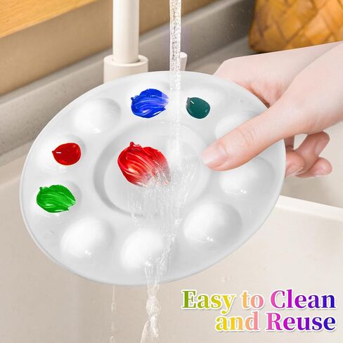 30 Pack White Square Paint Trays, 2x2 Inches with 6 Small Wells & 1 Large Mixing Area – Reusable Plastic Paint Palettes for Artists, Classroom, DIY Crafts – Easy-Separate Design, Smooth Edges in Kuwait