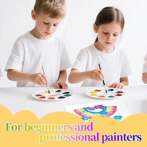 30 Pack White Square Paint Trays, 2x2 Inches with 6 Small Wells & 1 Large Mixing Area – Reusable Plastic Paint Palettes for Artists, Classroom, DIY Crafts – Easy-Separate Design, Smooth Edges in Kuwait