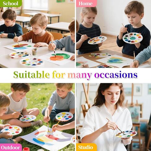 30 Pack White Square Paint Trays, 2x2 Inches with 6 Small Wells & 1 Large Mixing Area – Reusable Plastic Paint Palettes for Artists, Classroom, DIY Crafts – Easy-Separate Design, Smooth Edges in Kuwait