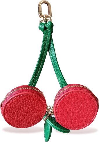 Strawberry Coin Purse,Leather Bag Charm for Handbags,Fruit Purse Charm,Cute Keychain Accessories with Zipper,Mini Coin Pouch Gifts for Women in Saudi Arabia