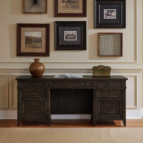Liberty Furniture Valley Valley Credenza في Brown in Saudi Arabia
