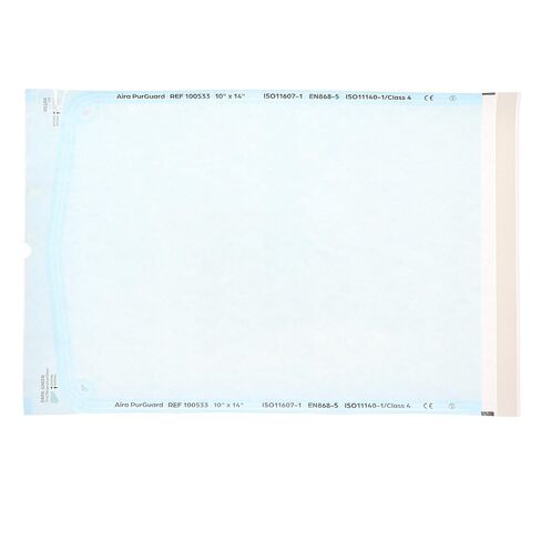 أكياس تعقيم Aira 100533 PurGuard، ورق أزرق، 10 × 14، 200 قطعة in Kuwait