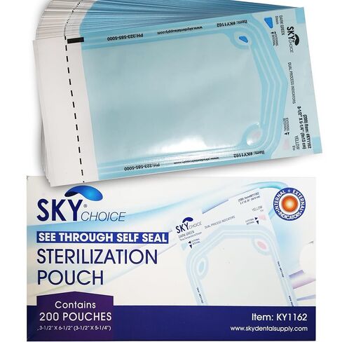 Sky Choice Self-Seal Sterilization Pouches, Medical Dental Autoclave Bags, Dual Indicators, 200 Count, 12 Sizes Available (4.25″ × 12″) in Saudi Arabia