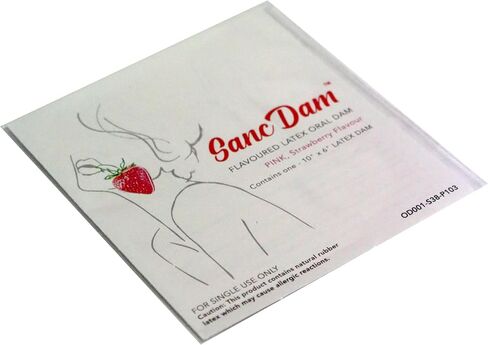 Strawberry 12 Count SancDam Ultra-Thin Oral Sex Dam Membrane, Men and Women Giving Each Other Oral Sex, Cunnilingus Prop SM Fellatio, Oral Dam Covering for Lesbian Or Couples Sex (Dental Dams), Pink in Kuwait