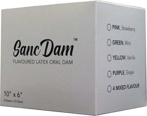 Strawberry 12 Count SancDam Ultra-Thin Oral Sex Dam Membrane, Men and Women Giving Each Other Oral Sex, Cunnilingus Prop SM Fellatio, Oral Dam Covering for Lesbian Or Couples Sex (Dental Dams), Pink in Kuwait