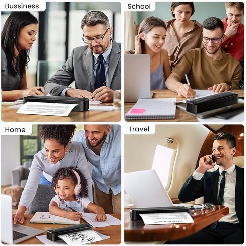 2025 Portable Printers Wireless for Travel, Inkless Thermal Printer 8.5" x 11"& A4 Size, Mobile Printers with Carry Case, Bluetooth Portable Printer for Office,Travel,School,Car,Home,Black in Kuwait