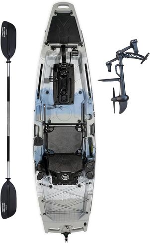 قوارب كاياك لصيد الأسماك بدواسة Brooklyn 10.5 Pro مطورة من BKC - خفيفة الوزن بطول 10.5 قدم مع محرك المروحة وتوجيه الدفة in Kuwait