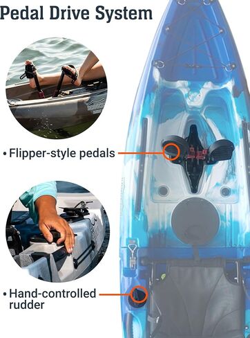 Brooklyn 13.0 Tandem 3-Piece Modular Kayak من BKC، كاياك للجلوس على القمة لشخصين، محركات زعنفة مزدوجة، توجيه الدفة، حاملات القضبان، تخزين جاف وافر in Kuwait