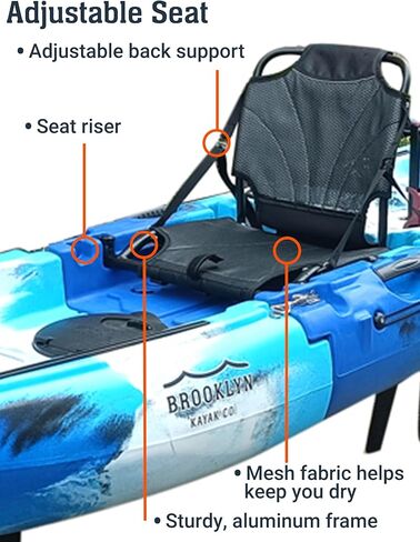 Brooklyn 13.0 Tandem 3-Piece Modular Kayak من BKC، كاياك للجلوس على القمة لشخصين، محركات زعنفة مزدوجة، توجيه الدفة، حاملات القضبان، تخزين جاف وافر in Kuwait
