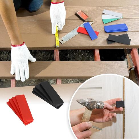 180 Pcs Plastic Shims for Leveling, Composite Shims, Furniture Flat Shim, Thickness 3/64, 5/64, 1/8, 5/32, 13/64, 15/64 Inch, Grey, Green, White, Red, Blue, Black in Kuwait