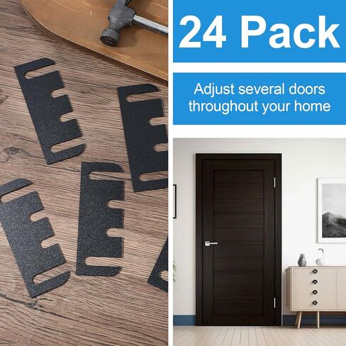 24 Pcs Hardware Door Hinge Shims, 4 Inch Door Hinge Spacer with Coated Finish Filling Gaps in Interior Doors Used to Solve Problems Such As Doors Air Leakage, Can Be Trimmed in Saudi Arabia