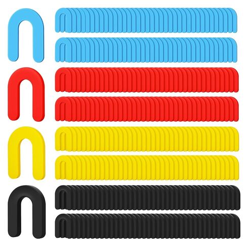 600Pcs Plastic Shims, Horseshoe Shims, U Shims, Tile Shims, Plastic Shims for Leveling, Black 1/4", Red 1/8"Blue 1/16", Yellow 3/16" in Saudi Arabia