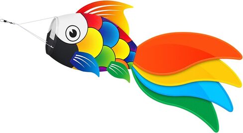 40 Inch Fish Windsock,Heavy Duty Wind Socks for Outside, Ideal for Beach Fishing Boats, Halloween, and Christmas Decorations - 3 Piece Set, Perfect Easter & Valentine's Windsock in Kuwait