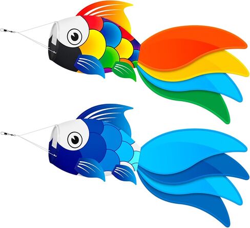 40 Inch Fish Windsock,Heavy Duty Wind Socks for Outside, Ideal for Beach Fishing Boats, Halloween, and Christmas Decorations - 3 Piece Set, Perfect Easter & Valentine's Windsock in Saudi Arabia