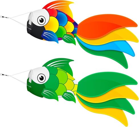 40 Inch Fish Windsock,Heavy Duty Wind Socks for Outside, Ideal for Beach Fishing Boats, Halloween, and Christmas Decorations - 3 Piece Set, Perfect Easter & Valentine's Windsock in Saudi Arabia