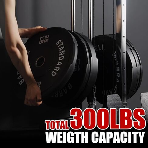ER Kang Cable Station Wall Mount, 18in Pulley Tower, Dual Pulley System, High & Low Cable Machine, LAT Pull-Down & Row Tower with Flip-Up Footplate, Home Gym Cable Crossover, Black in Saudi Arabia