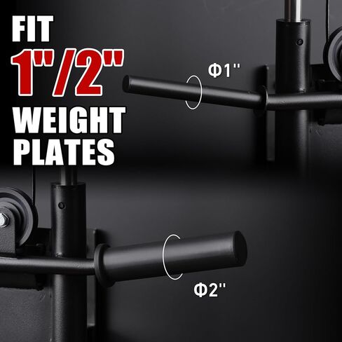 ER Kang Cable Station Wall Mount, 18in Pulley Tower, Dual Pulley System, High & Low Cable Machine, LAT Pull-Down & Row Tower with Flip-Up Footplate, Home Gym Cable Crossover, Black in Saudi Arabia