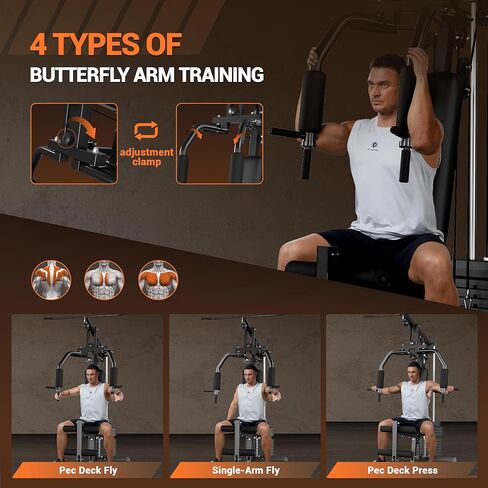 Home Gym Equipment, Multifunctional Workout Station with 100LBS Weight Stack, Home Gym Machine for Full Body Traning with LAT Pulldown System in Saudi Arabia