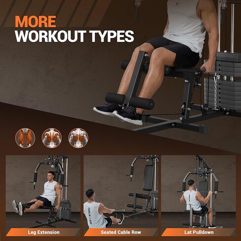 Home Gym Equipment, Multifunctional Workout Station with 100LBS Weight Stack, Home Gym Machine for Full Body Traning with LAT Pulldown System in Saudi Arabia
